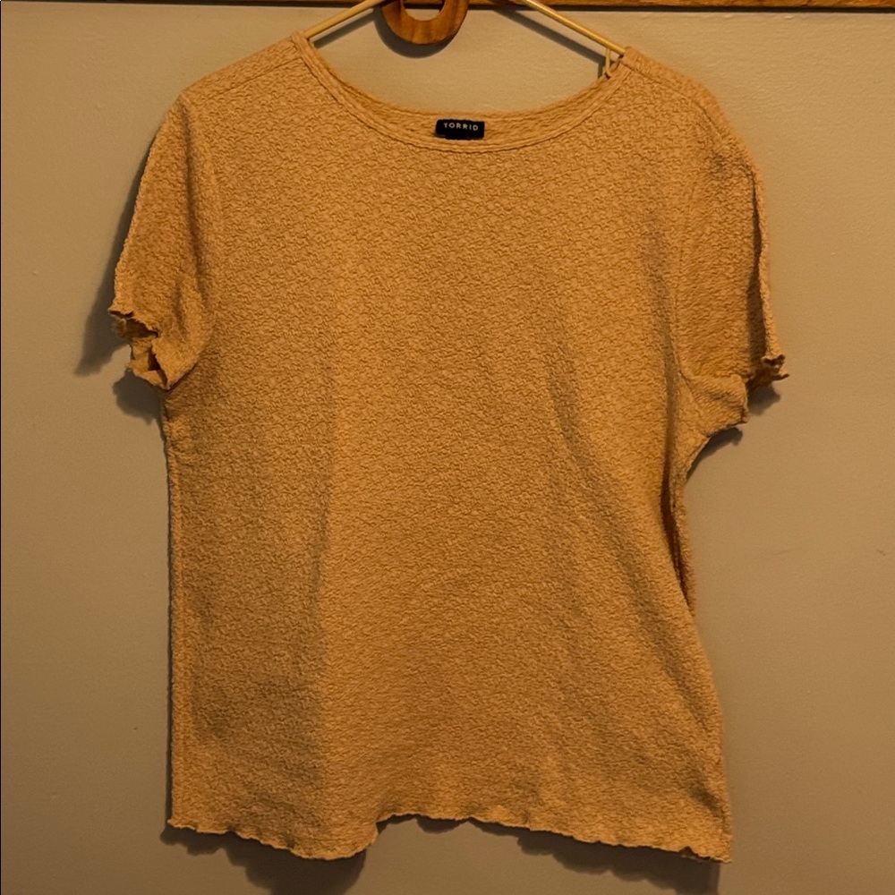Torrid Cozy Textured Tan T-Shirt